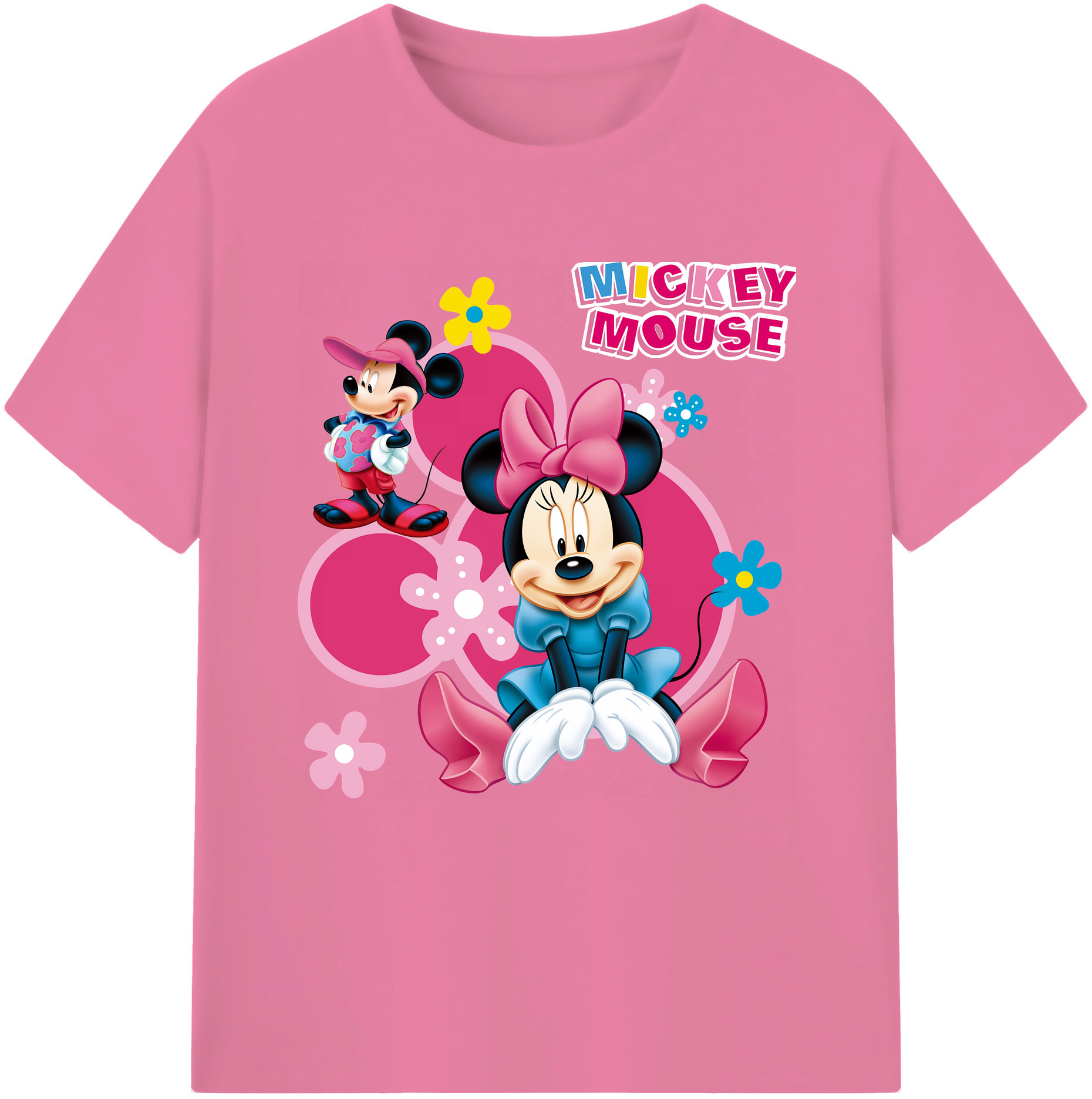 （画像用） ミッキーマウス Mickey Mouse 綿100％半袖Tシャツ（フロントプリント）